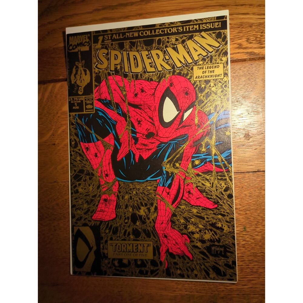 Spider-Man #1 Direct-Second Printing-Gold Edition (Marvel Comics August 1990) NM